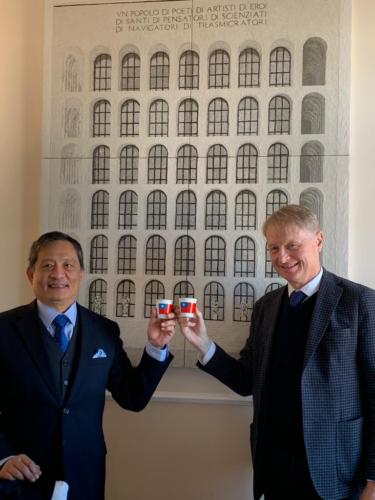 Roma, gennaio 2021. Con l'Ambasciatore della Repubblica popolare di Taiwan S.E. Andrea Lee